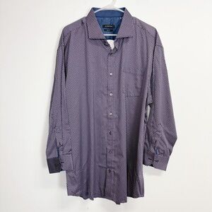 Bugatchi Shirt Mens 3XL Plum Purple Classic Fit Long Sleeve Button Up Cotton